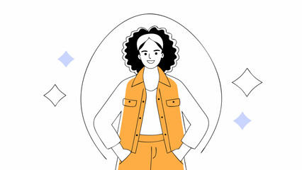 Woman fashion illustration vector art design stylish outfit trendy