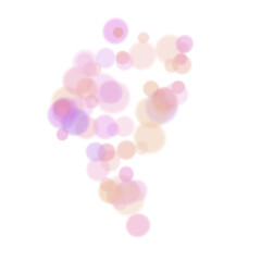 Purple Pink Bokeh Light Effect on Transparent Background