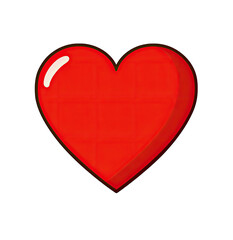 A stylized, vibrant red heart.  Glossy, 3D effect
