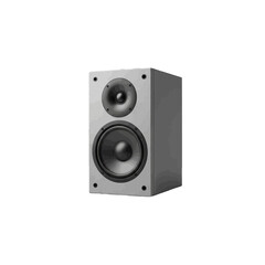 Fototapeta premium Gray colored two-way speaker with black speaker cones.