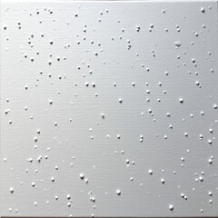 A pristine white canvas adorned with glistening water droplets, reflecting light and creating a captivating interplay of textures and transparency.