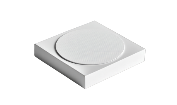 Square white object with circular center