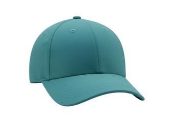 Teal baseball cap isolated on transparent background