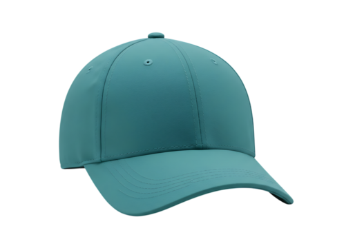 Teal baseball cap isolated on transparent background - Powered by Adobe