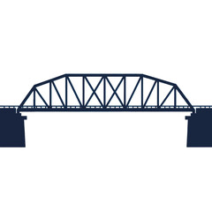 Fototapeta premium Simple illustration of a dark blue steel truss bridge.