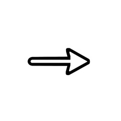 Outlined arrow pointing right