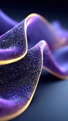 Abstract Purple and Gold Neon Wave Background