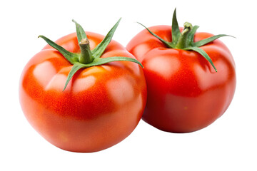 Two Fresh Red Tomatoes Isolated on Transparent Background