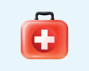 Fototapeta premium First Aid Box Vector, Medical Briefcase icon, Health care, Hospital element