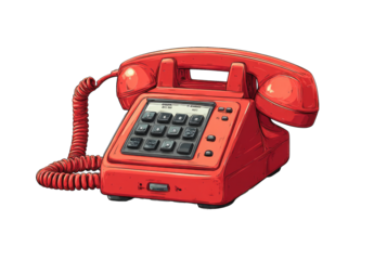 Retro red rotary telephone