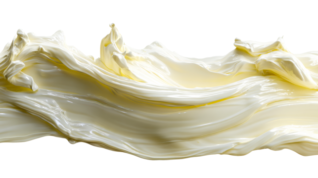 Creamy liquid swirl with flowing folds and glossy texture