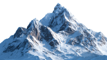 Majestic snow-covered mountain peaks with icy slopes