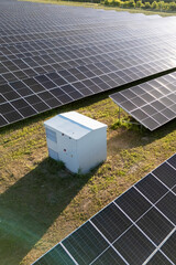 Aerial view of solar power station with energy storage © scharfsinn86