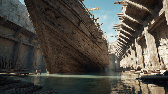 The Ship of Theseus paradox, questioning identity and change as an ancient wooden ship is restored.