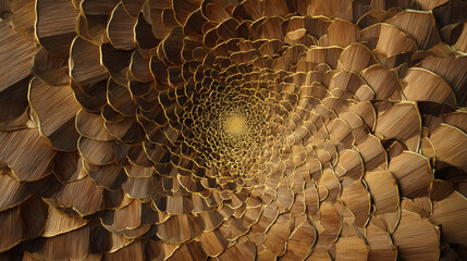 The Fibonacci Sequence represented as a visually harmonious spiral found in nature.