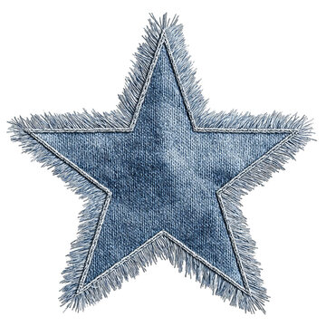 Fringed denim star design