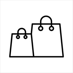 Bags Shopping Icon. Symbol isolated white background. vector illustration. color editable.
