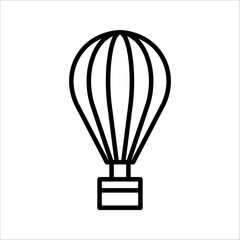 Hot air balloon Icon. Symbol isolated white background. vector illustration. color editable.