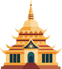 buddhis temple pagoda gold roof ornaments 