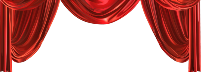 Rich red stage curtains