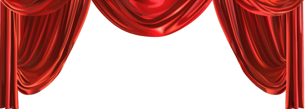 Rich red stage curtains