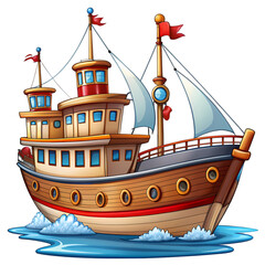 A Charming Wooden Sailing Vessel