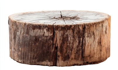 A circular wooden slab