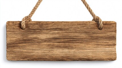 Rustic Wooden Sign on White Background for Graphic Design Projects