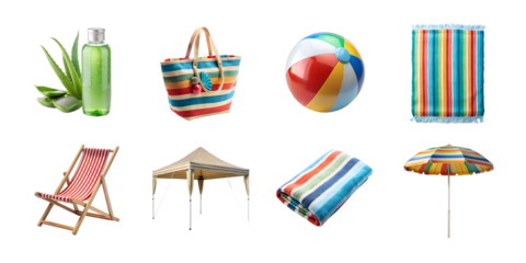 PNG Summer vacation essential set, transparent background