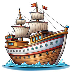 A Majestic Galleon Sails the Calm Seas