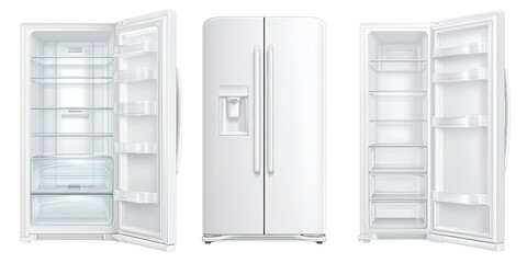 White refrigerator with multiple views
