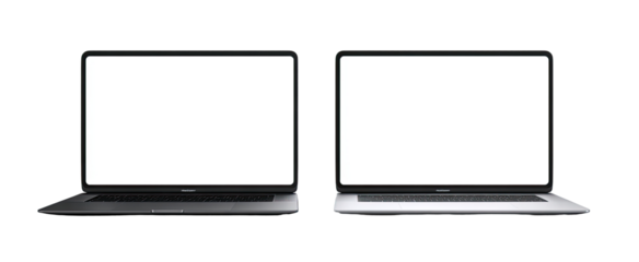 Two blank laptop screens side by side