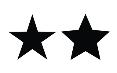 2 Version of Black Star Famous Shapes icon silhouette vector illustration