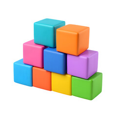 Obraz premium 3D colorful building blocks education and toys icon