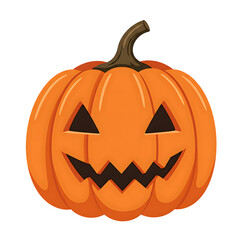 Fototapeta premium Halloween jack-o'-lantern pumpkin with carved face, cartoon illustration, isolated