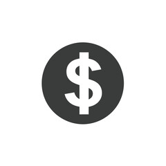 Obraz premium Simple dark gray circle with white dollar sign icon