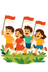 Happy Kids Celebrating Independence