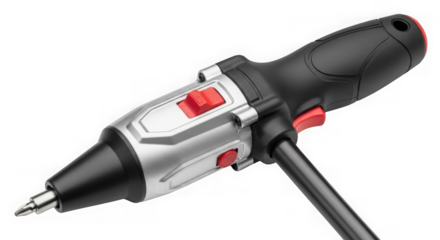 Ratchet screwdriver tool with bits isolated on transparent background