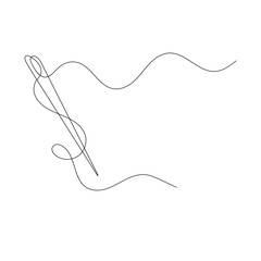 Needle   icon   continuous one line drawing of outline vector illustration 