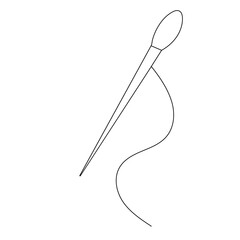 Needle   icon   continuous one line drawing of outline vector illustration 