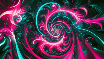 Mesmerizing Neon Swirl Abstract Psychedelic Visual