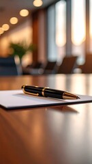 Elegant Pen on a Table in a Modern Office