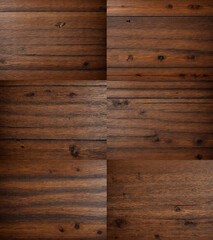 Holzarchitektur: Vier Felder, Dunkelheit, Textur &ndash; Eine Studie in Braun und Struktur.