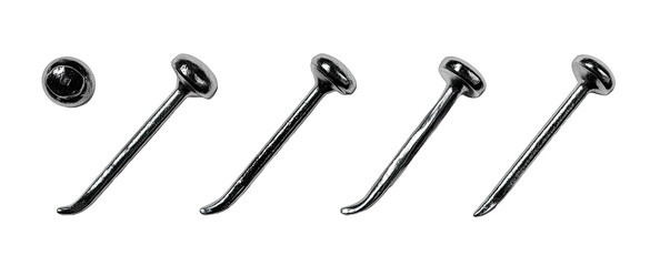 Four similar metal tools, rounded heads, long shafts