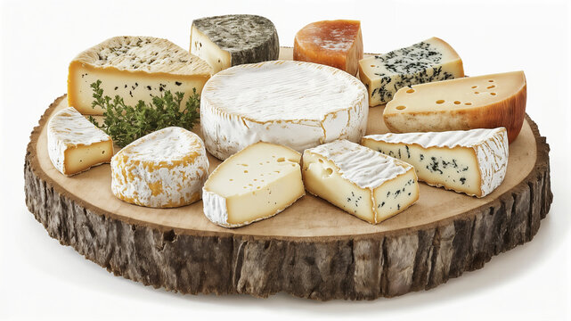 Plateau de fromages avec pain de campagne et couteau