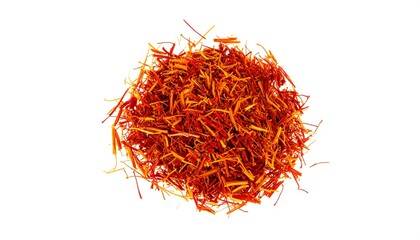 Fototapeta premium Pile of saffron threads close up