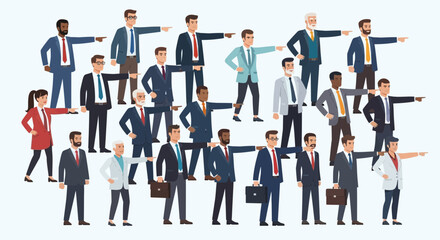 Diverse Team Of Professionals Pointing in The Same Direction Symbolizing Unity