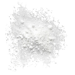White powder, scattered, isolated on black