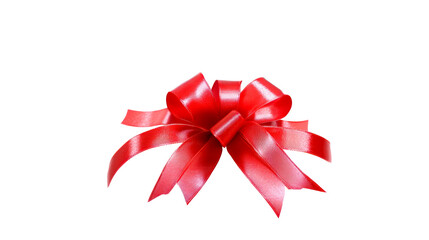 Fototapeta premium Red Ribbon Bow on Transparent Background