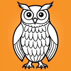 Owl bird in flying pose isolated